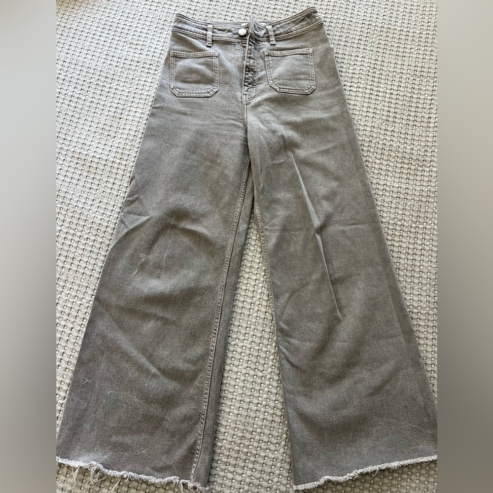 Zara Gray Wide Leg Jeans